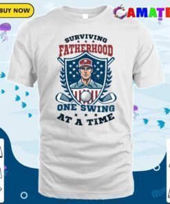 4th of july golf shirt surviving fatherhood swing t shirt classic shirt