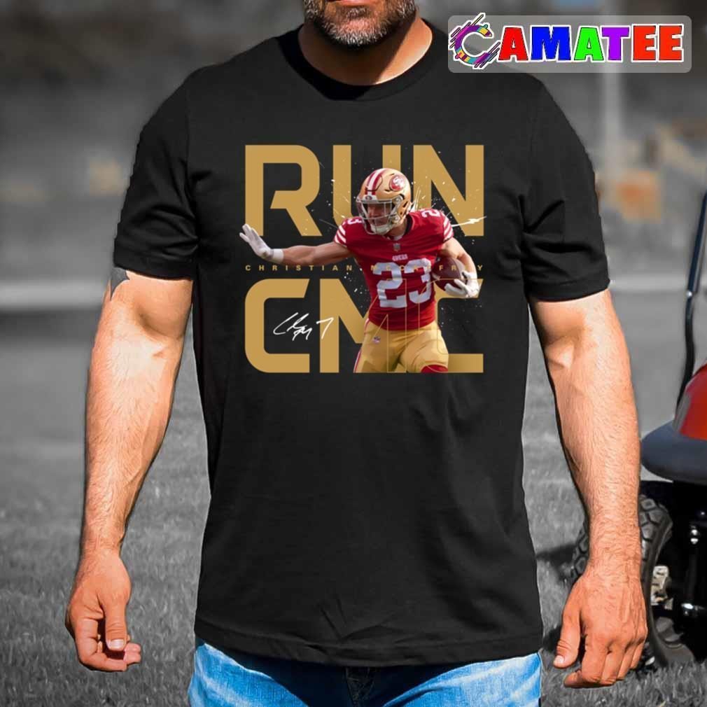 Christian Mccaffrey San Francisco 49ers T-shirt, Christian Mccaffrey Run Cmc T-shirt Best Sale