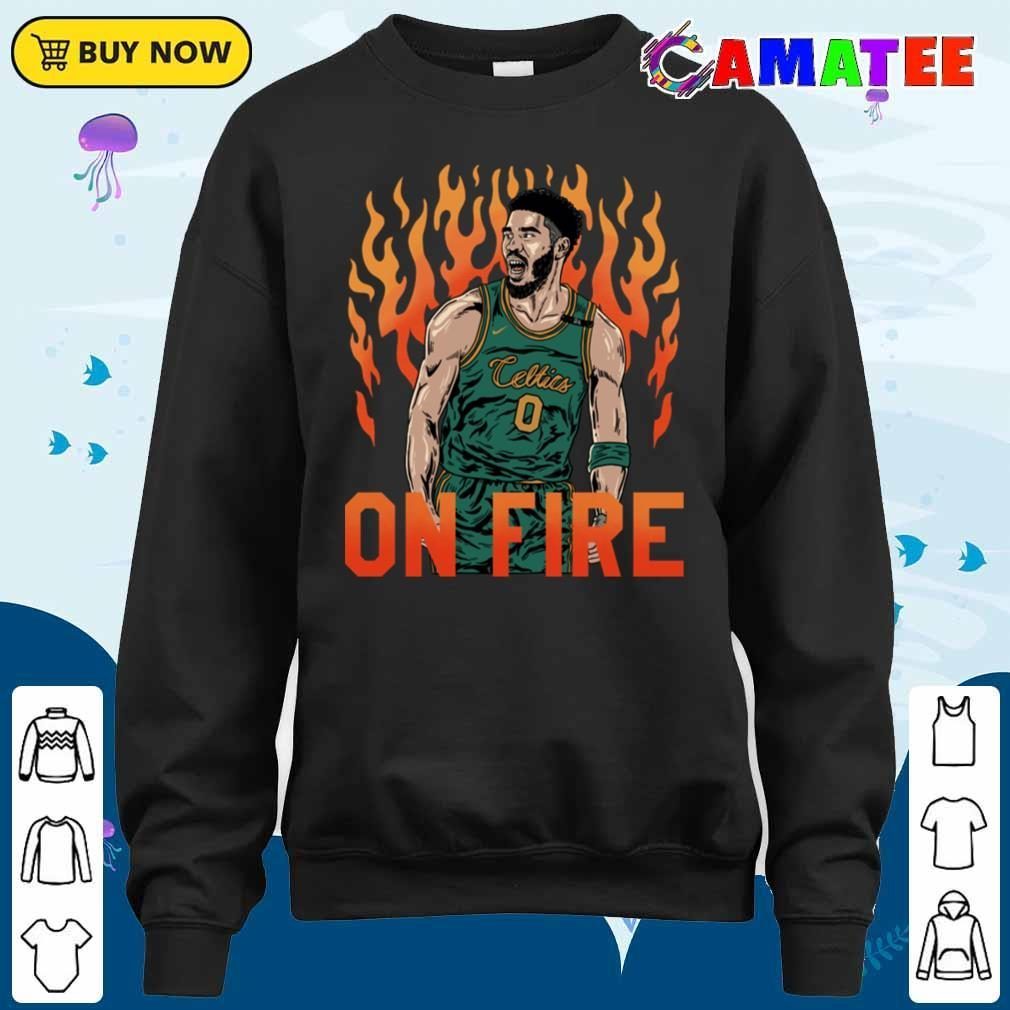 Jayson Tatum T-shirt, On Fire Jayson Tatum T-shirt Sweater Shirt