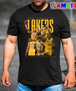 los angeles lakers t shirt, los angeles lakers all time starting five t shirt best sale