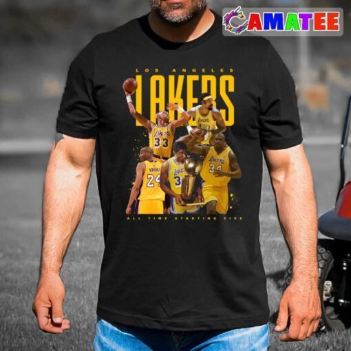 los angeles lakers t shirt, los angeles lakers all time starting five t shirt best sale