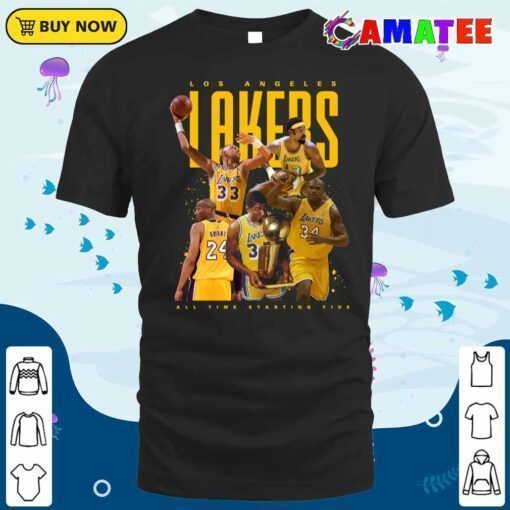 los angeles lakers t shirt, los angeles lakers all time starting five t shirt classic shirt