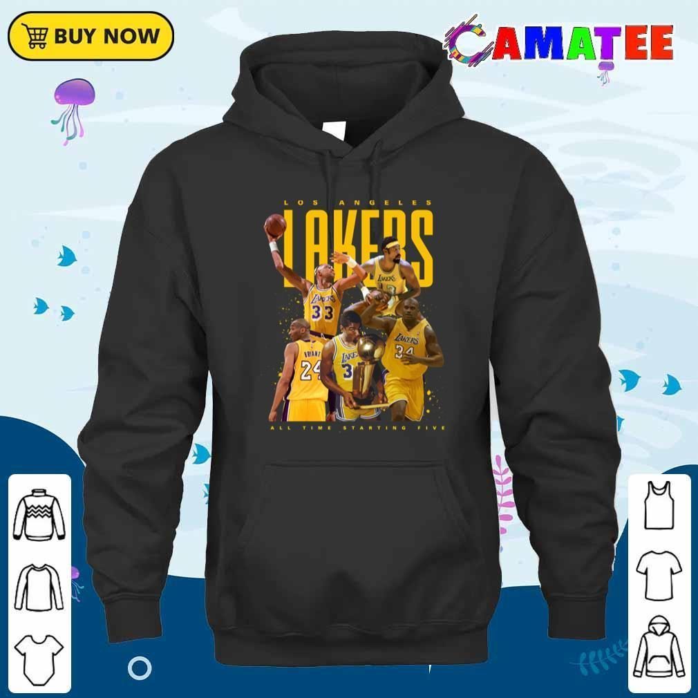 Los Angeles Lakers T-shirt, Los Angeles Lakers All Time Starting Five T-shirt Unisex Hoodie
