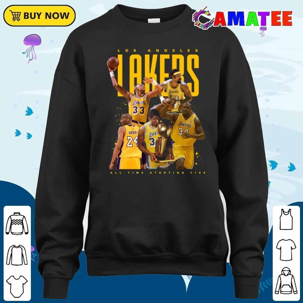 Los Angeles Lakers T-shirt, Los Angeles Lakers All Time Starting Five T-shirt Sweater Shirt