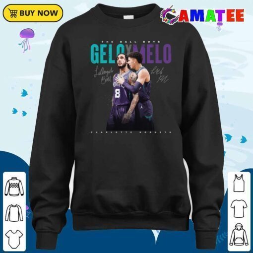 melo and gelo ball charlotte hornets t shirt, melo and gelo ball t shirt sweater shirt