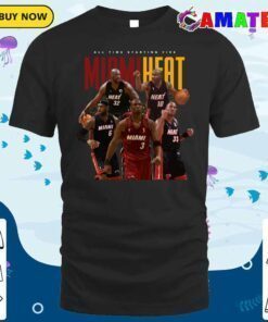 miami heat basketball t shirt, miami heat all time starting five t shirt classic shirt