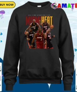 miami heat basketball t shirt, miami heat all time starting five t shirt sweater shirt