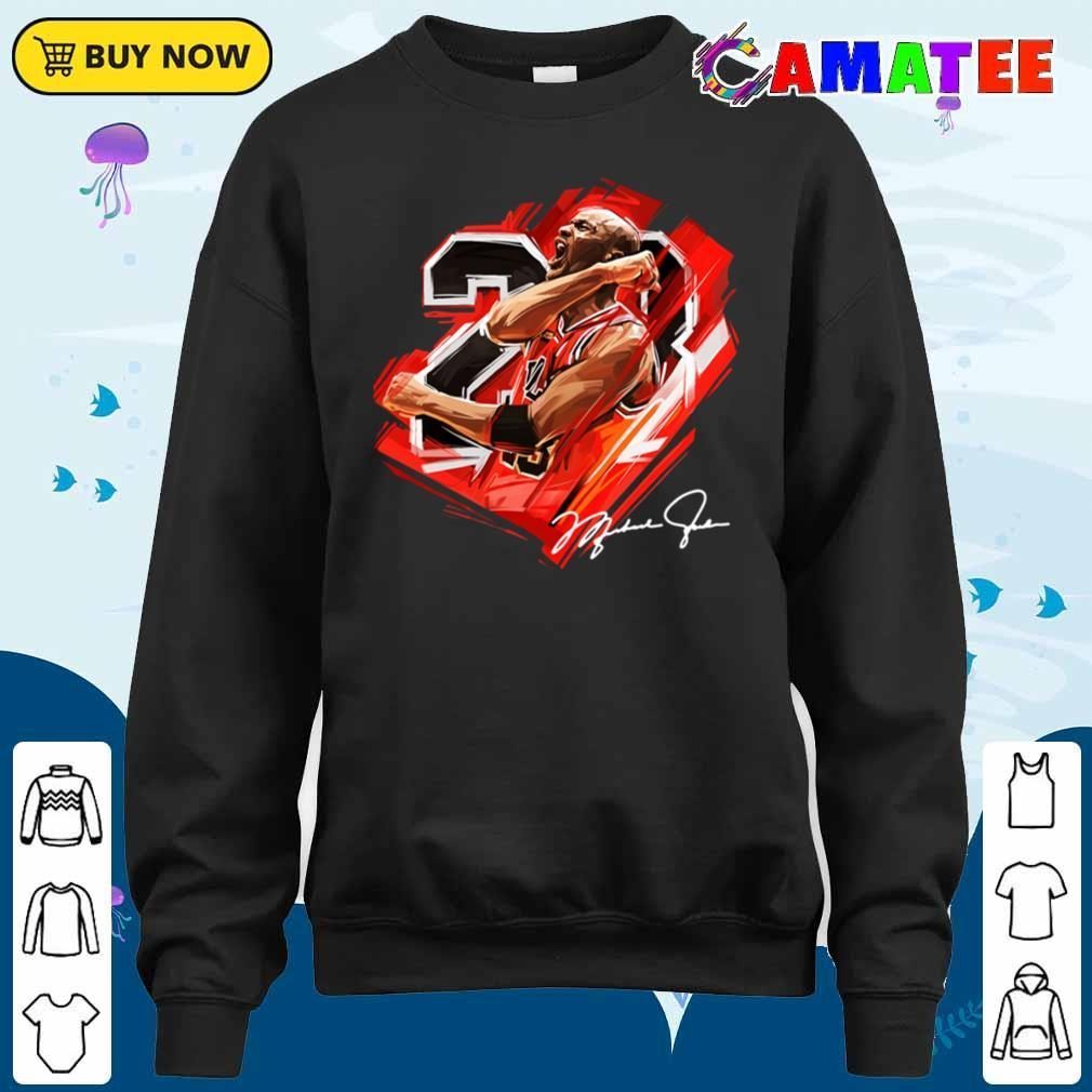 Michael Jordan T-shirt, 23 With Signature ( Jordan ) T-shirt Sweater Shirt
