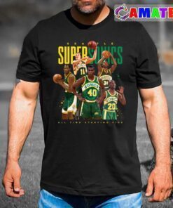 seattle supersonics t shirt, seattle supersonics all time starting five t shirt best sale