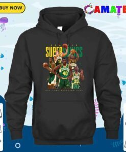 seattle supersonics t shirt, seattle supersonics all time starting five t shirt hoodie shirt